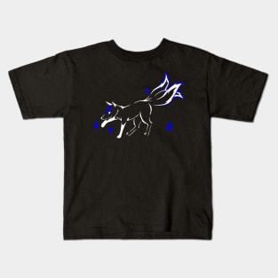 Kitsune (white and blue) Kids T-Shirt